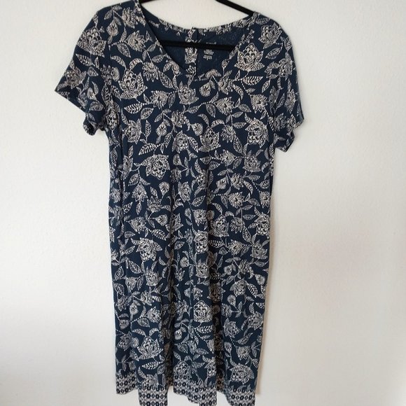 J. Jill Dresses J Jill Pure Jill 0 Cotton Navy White Floral Print